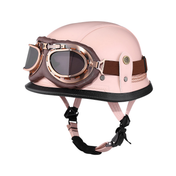 Retro German Leather Half Helmet Motorcycle - DOT Certification 3