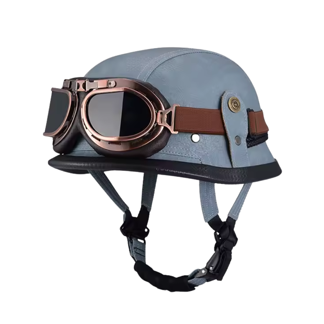 Retro German Leather Half Helmet Motorcycle - DOT Certification 4