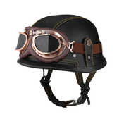 Retro German Leather Half Helmet Motorcycle - DOT Certification 5