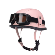 Retro German Leather Half Helmet Motorcycle - DOT Certification 9