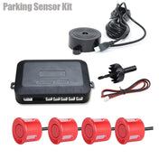 Risingon 12V 22mm Car Parking Sensor Kit Universal 4 Sensors Buzzer Reverse Backup Radar Sound Alert Indicator Probe System 12