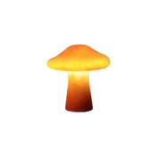 Svampformad LED-trädgårdslampa i orange harts för utomhusmiljöer, uteplatser, trädgårdar och gångvägar