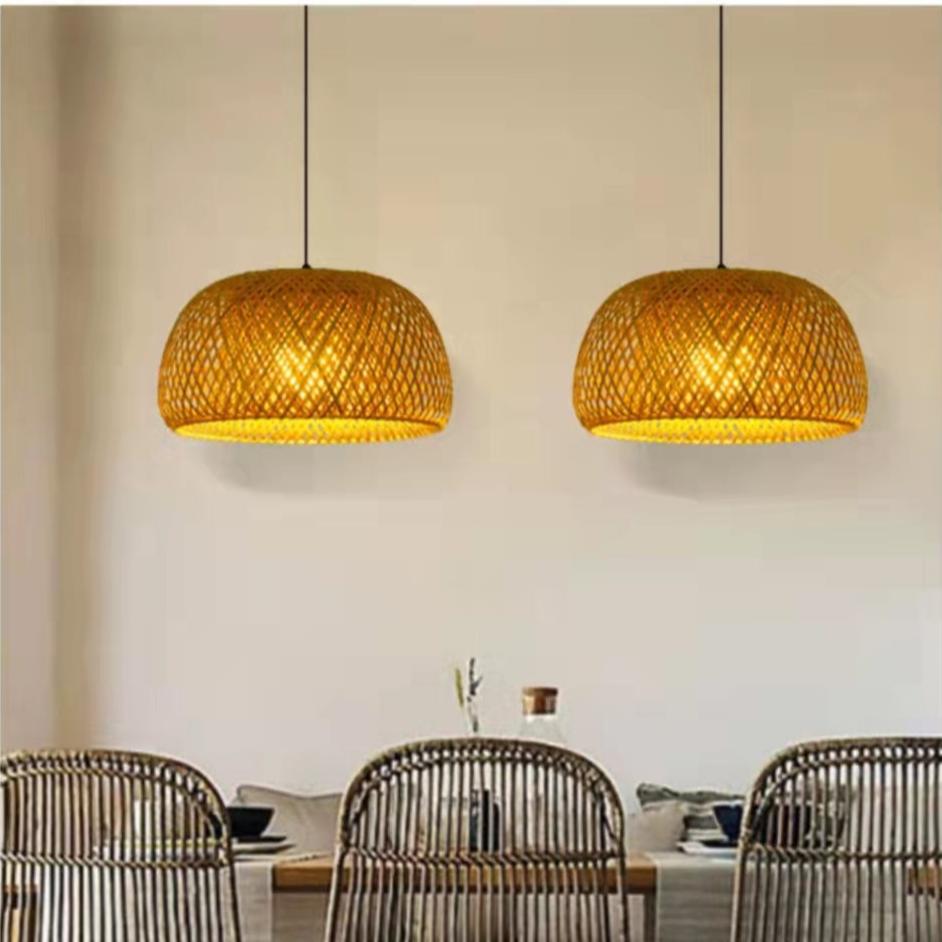 Rattan Pendant Light | Bamboo Hanging Lights | Kitchen Pendant Lighting | Natural Woven Light Fixture | Elegant Home Decor Lamp - Zardee-5