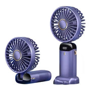 Kompakt bærbar mini-ventilator med telefonholder til skrivebord, rejse og daglig brug overalt