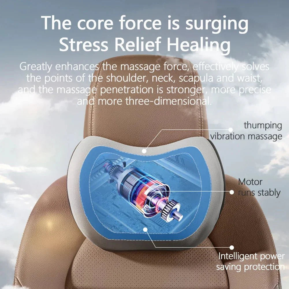 כרית תמיכה חשמלית לצוואר ולגב תחתון NovaLoom לשימוש ברכב ובמשרד, כרית תמיכה לגב לנוחות יומיומית