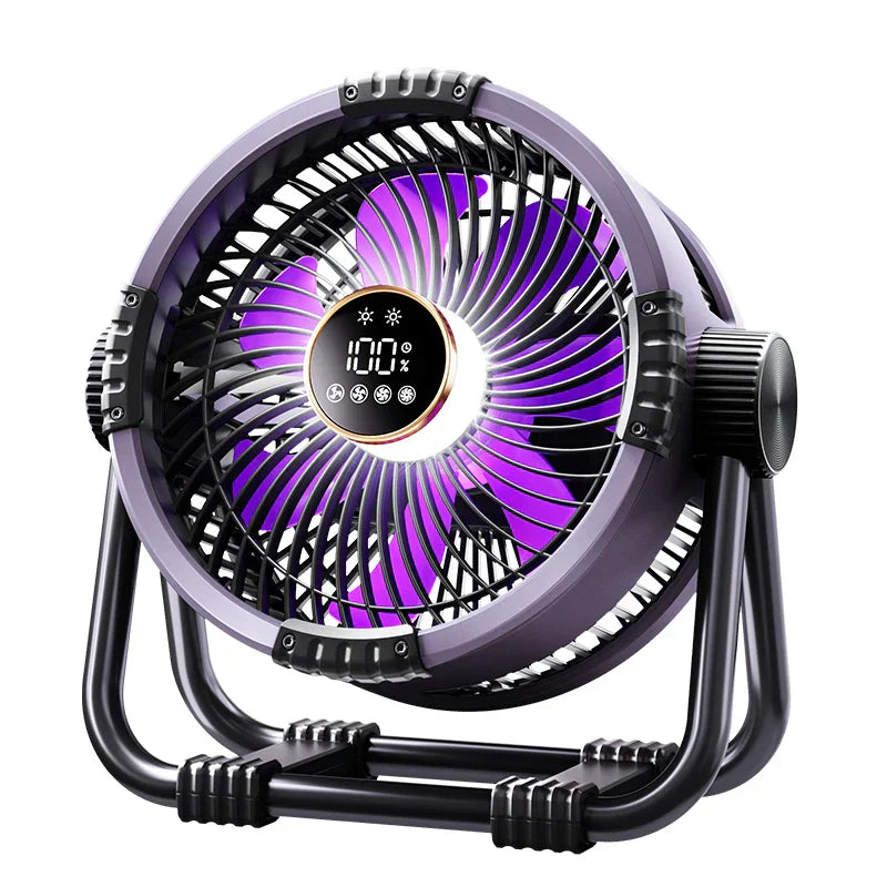 TrailBlaze bærbar campingventilator med LED-lys og powerbank til udendørs eventyr på farten