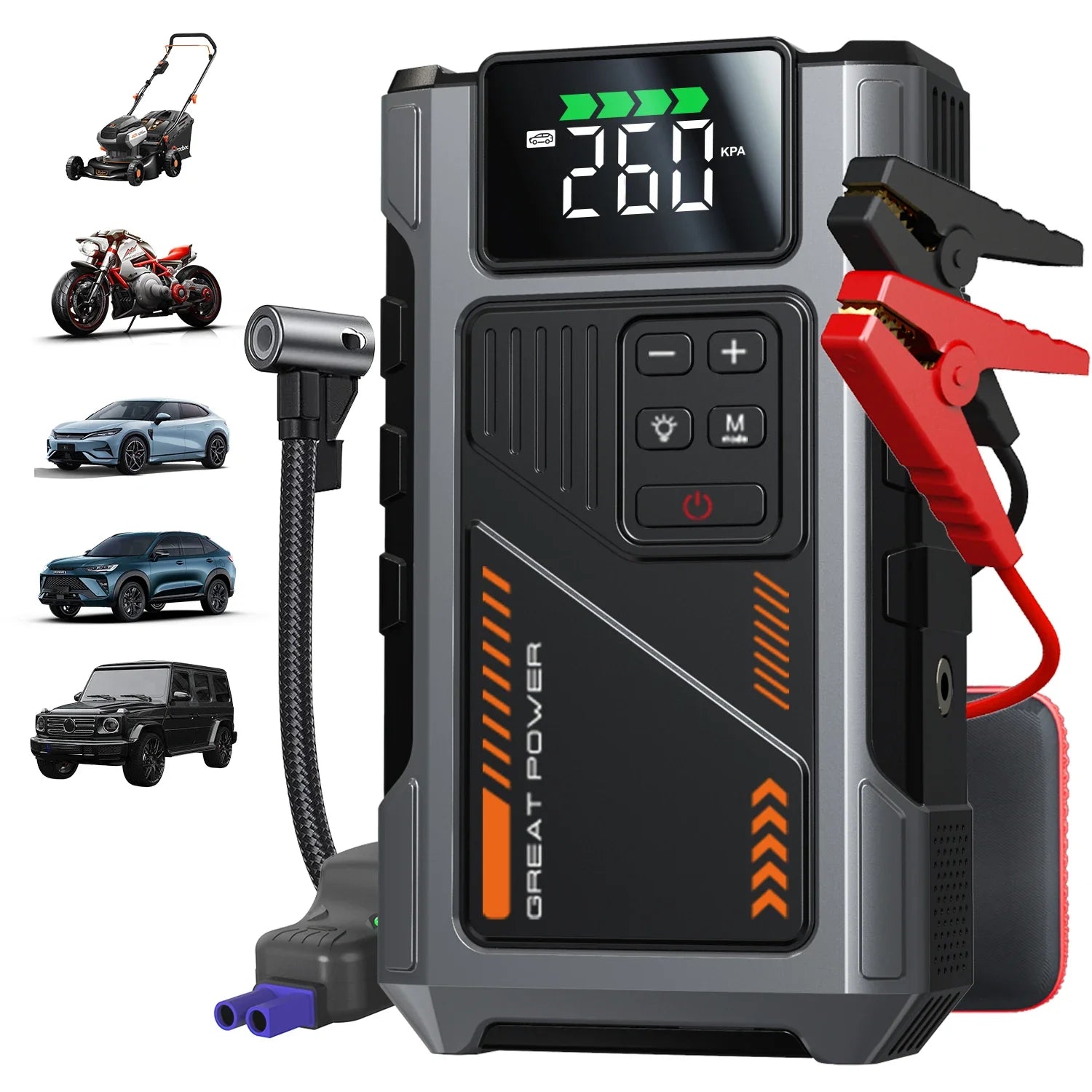 Compact All-In-One TrailSpark Portable Jump Starter With Air Compressor