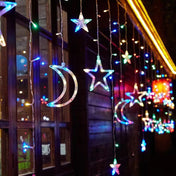 Solar String Lights With Star And Moon Hanging Shapes For Outdoor Decor