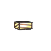 Lampe murale solaire extérieure noire, design carré pour montage sur clôture, pour murs et espaces de vie extérieurs