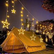 Solar String Lights With Star And Moon Hanging Shapes For Outdoor Decor