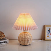 Variant image for Nordic Rattan Table Lamp | LED Bedside Lamp | Modern Bedroom Light | Stylish Nightstand Fixture | USB Plug-in Lamp - Zardee-3