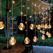 Solar String Lights With Star And Moon Hanging Shapes For Outdoor Decor