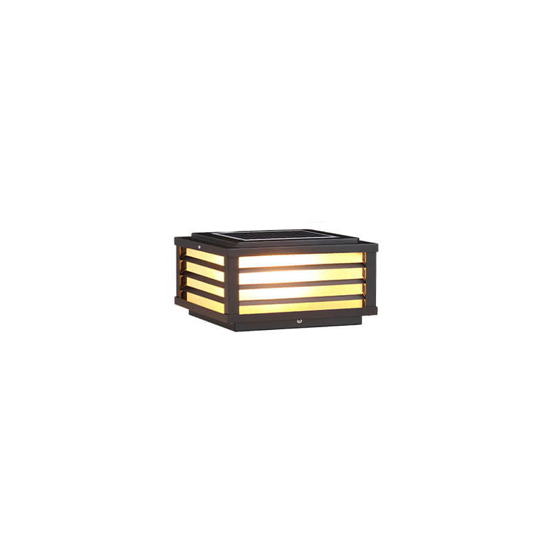 Lampe murale solaire extérieure noire, design carré pour montage sur clôture, pour murs et espaces de vie extérieurs