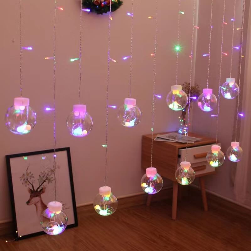 Solar String Lights With Star And Moon Hanging Shapes For Outdoor Decor