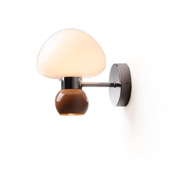 Cream Glass Mushroom Wall Sconce Light For Modern Home Decor And Cozy Ambience In Living Rooms And Bedrooms
