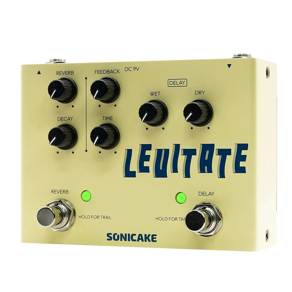 SONICAKE Levitate Dual Footswitch Stompbox Digital Delay and Reverb Guitar Effects Pedal QDS-02 0
