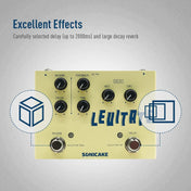 SONICAKE Levitate Dual Footswitch Stompbox Digital Delay and Reverb Guitar Effects Pedal QDS-02 2