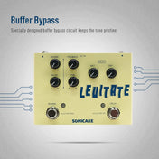 SONICAKE Levitate Dual Footswitch Stompbox Digital Delay and Reverb Guitar Effects Pedal QDS-02 4