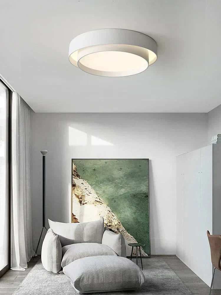 Minimalistisk cirkulært LED-loftslampe til moderne stuer, soveværelser og kontorer