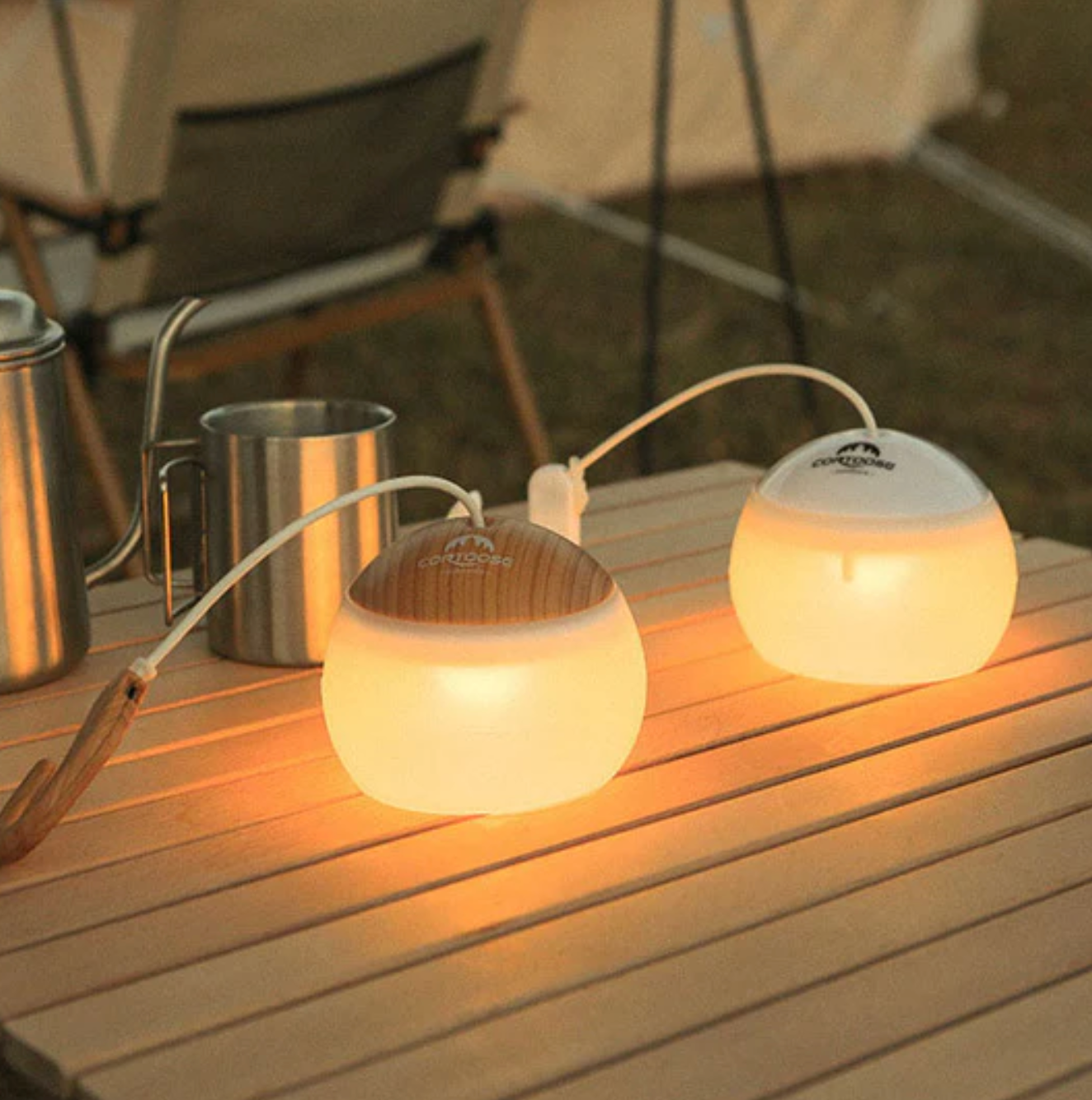 Udendørs hængelanterne og bærbar LED campinglampe til campingpladser, haver og brug i baghaven