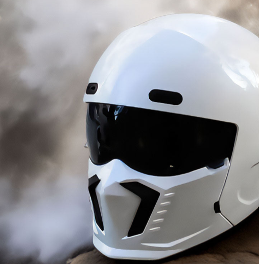 Integreret motorcykelhjelm med let konstruktion og effektiv ventilation til alle ture