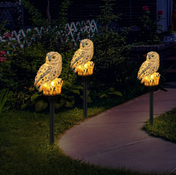 Bright Solar Owl Garden Light With LED Outdoor Decorative Stake Lamp For Pathways And Walkways