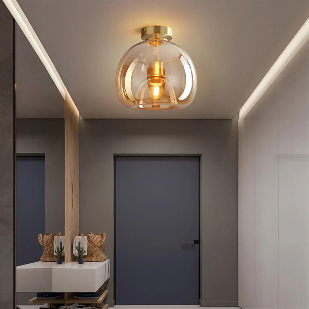 Modern Flush Mount Ceiling Light | LED Ceiling Light Fixture | Nordic Style Home Lighting | Vintage Copper Finish | Elegant Ceiling Light - Zardee 6