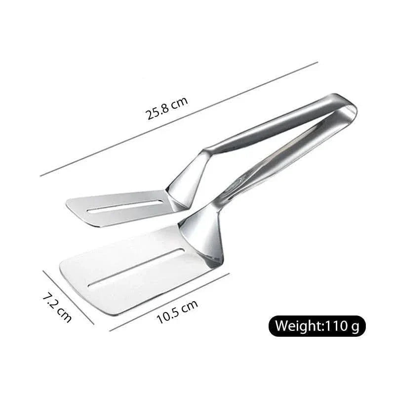 Pince spatule double face en acier inoxydable pour retourner, ramasser et cuisiner en cuisine