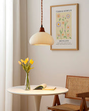 Suspension en céramique rustique avec accent en chêne pour salle à manger ou luminaire de plafond de cuisine style