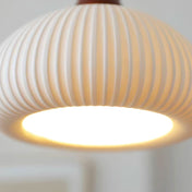 Suspension en céramique rustique avec accent en chêne pour salle à manger ou luminaire de plafond de cuisine style