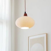 Suspension en céramique rustique avec accent en chêne pour salle à manger ou luminaire de plafond de cuisine style