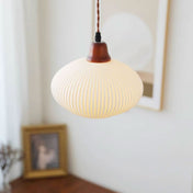 Suspension en céramique rustique avec accent en chêne pour salle à manger ou luminaire de plafond de cuisine style