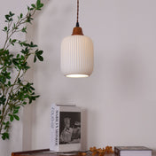 Suspension en céramique rustique avec accent en chêne pour salle à manger ou luminaire de plafond de cuisine style