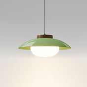 Suspension métallique contemporaine avec accent en bois pour cuisines, salles à manger et espaces de travail