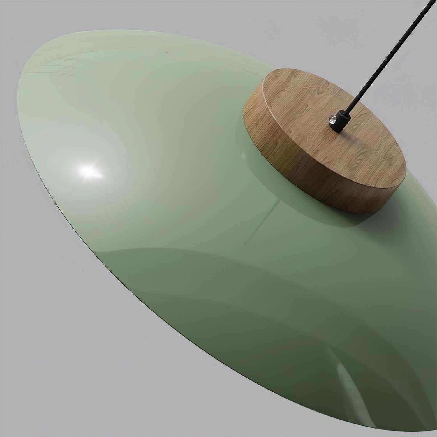 Suspension métallique contemporaine avec accent en bois pour cuisines, salles à manger et espaces de travail