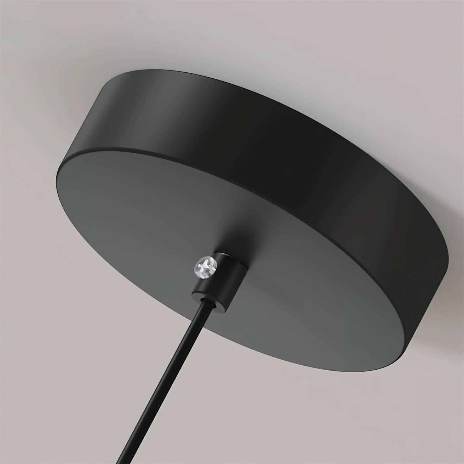 Suspension métallique contemporaine avec accent en bois pour cuisines, salles à manger et espaces de travail