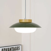 Suspension métallique contemporaine avec accent en bois pour cuisines, salles à manger et espaces de travail