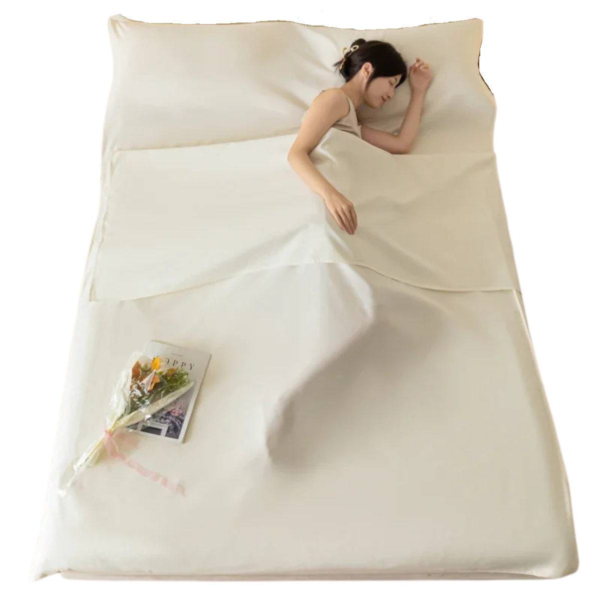 Sleeping Bag Liner - Lightweight Cotton Travel Sheet for Camping and Hotels 0