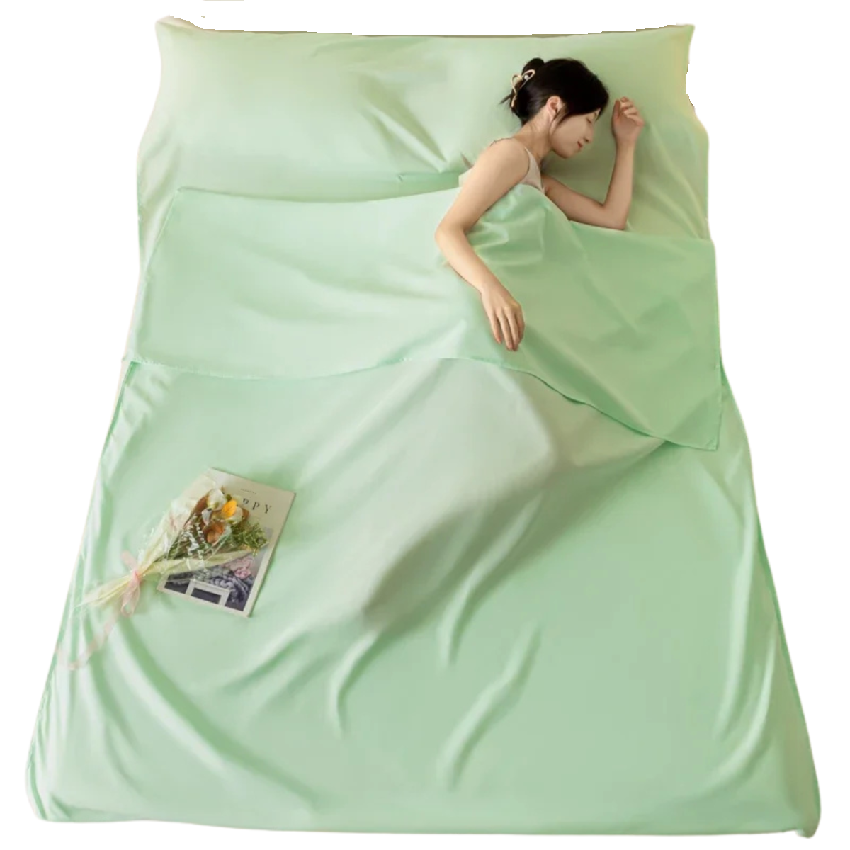 Sleeping Bag Liner - Lightweight Cotton Travel Sheet for Camping and Hotels 1