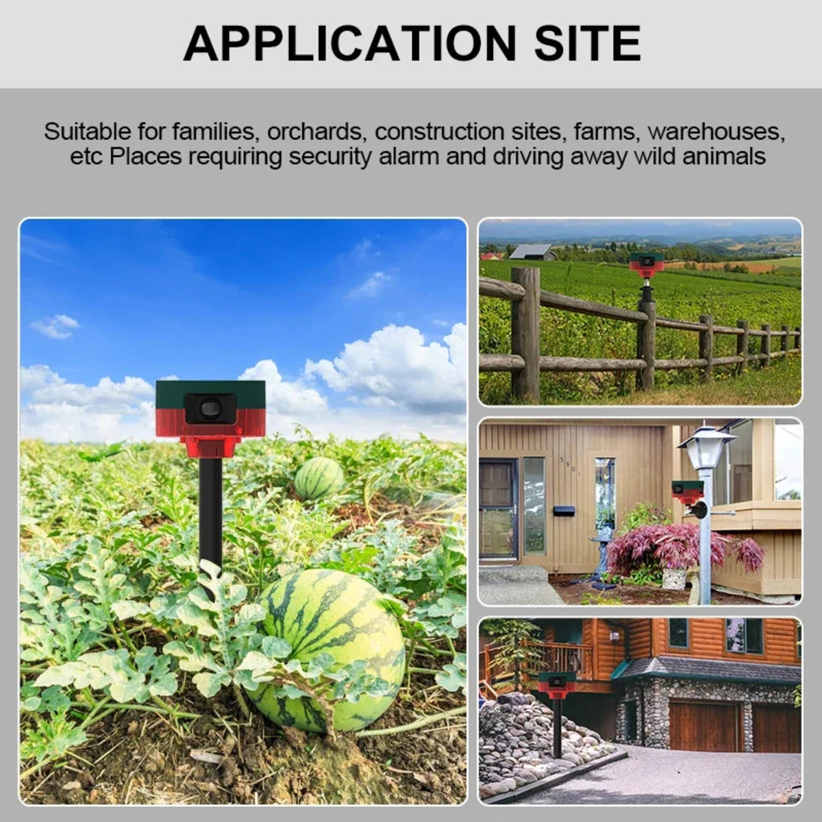 Solar Motion Sensor Alarm - Outdoor Waterproof Animal Deterrent with Loud Siren 2