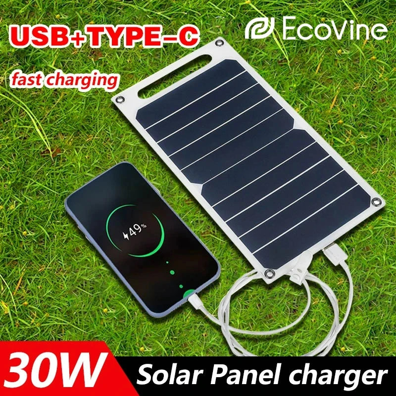 Solar Panel 5V  USB Type-C Charge Portable Flexible Kit  Lightweigh Mini System For  Phones Car Camping Hiking Power Banks IP65 0