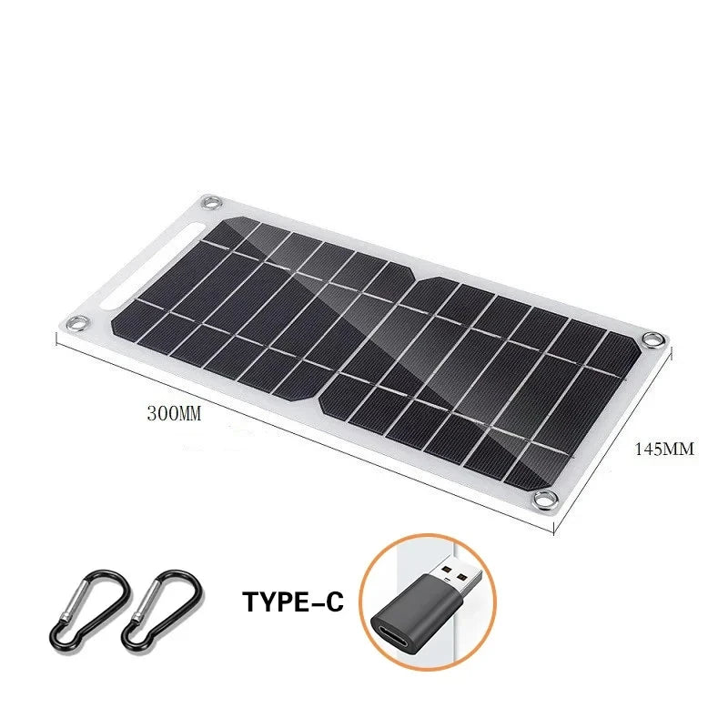 Solar Panel 5V  USB Type-C Charge Portable Flexible Kit  Lightweigh Mini System For  Phones Car Camping Hiking Power Banks IP65 6