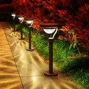 Solar Pathway Light With Decorative Pattern For Outdoor Gardens And Walkways