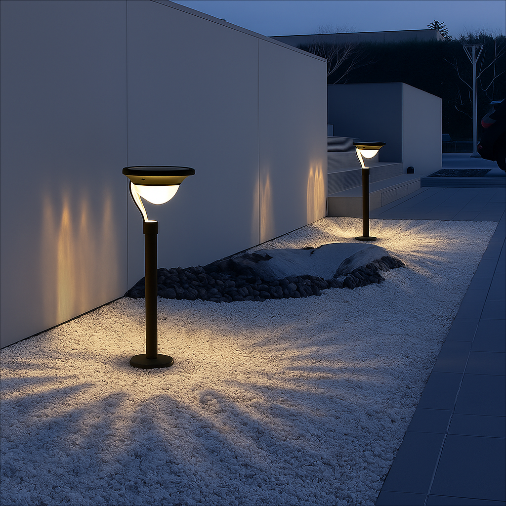 Solar Pathway Light With Decorative Pattern For Outdoor Gardens And Walkways