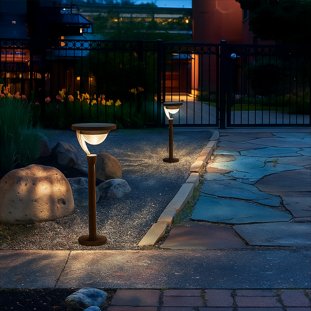 Solar Pathway Light With Decorative Pattern For Outdoor Gardens And Walkways