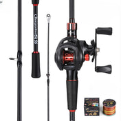 Fiskestang og hjul kombisæt 1,8 til 2,1 M kulfiber kaste-stang og hjul med gearforhold 7,2 til 1, maksimal trækstyrke 10 kg, inklusiv gave