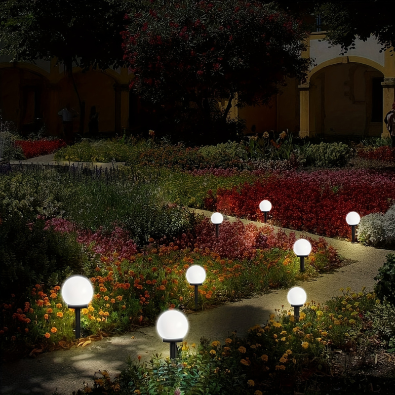 Spherical Solar Pathway Lights | Waterproof Garden Path Lights | LED Outdoor Lighting | Automatic Solar Charging | Modern Globe Light - Zardee-3