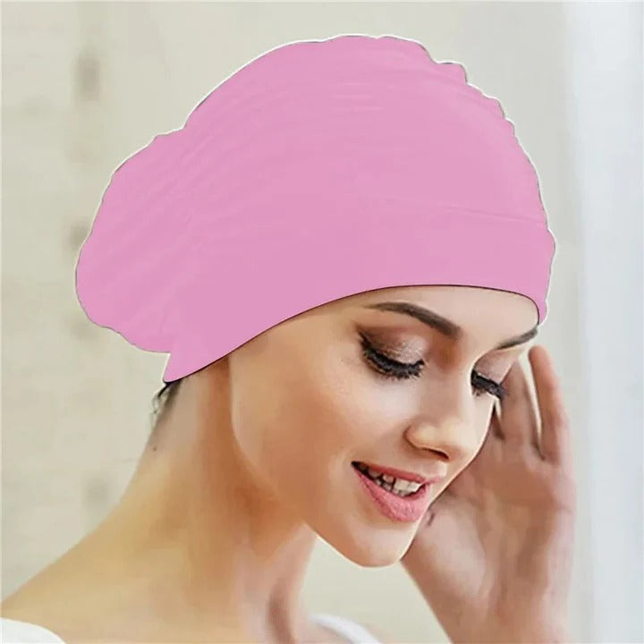 Swim Cap with Stretch Fabric and Turban Style 1