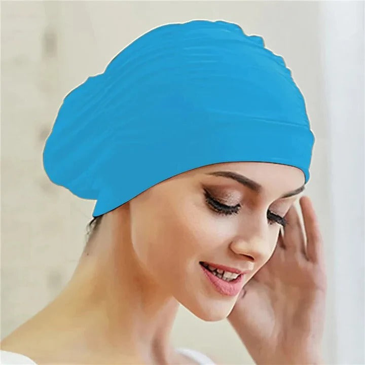 Swim Cap with Stretch Fabric and Turban Style 5
