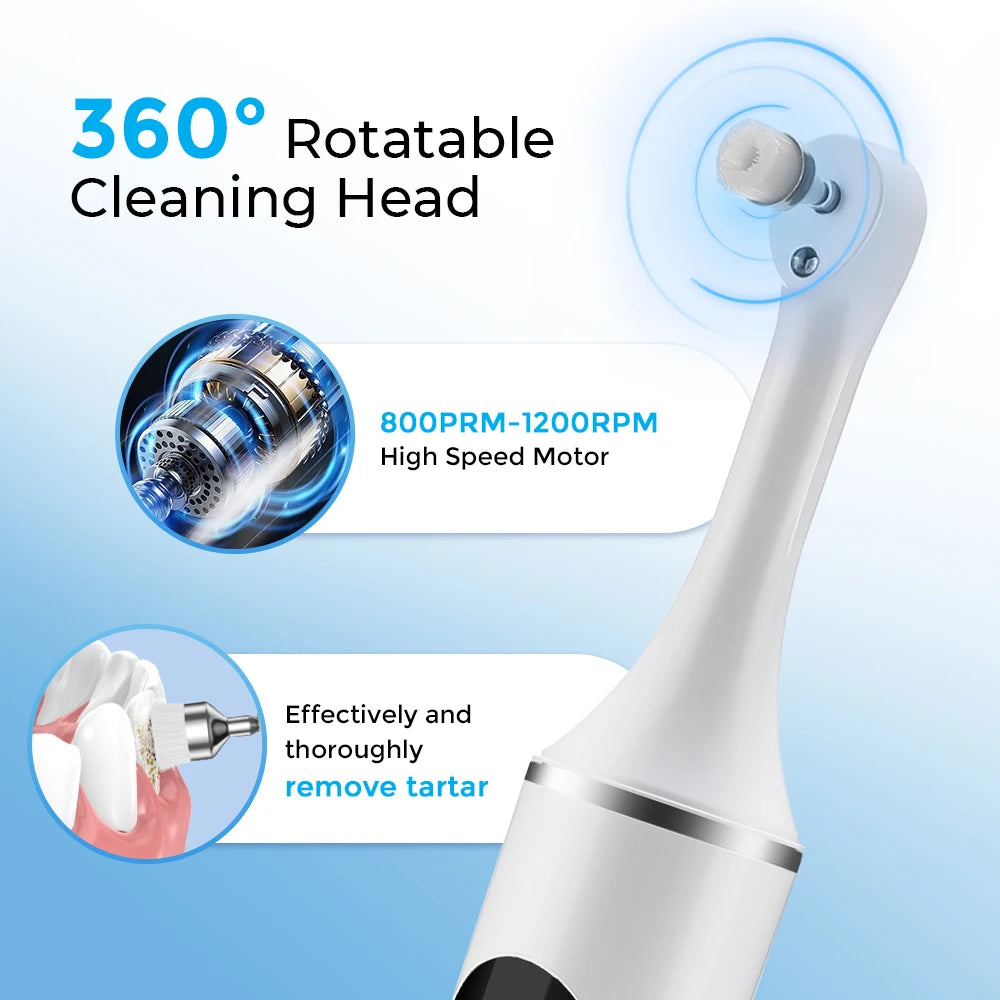 Tooth Polisher Rechargeable Teeth Polisher With 6 Brush Heads Tooth Whitening Kit For Cleaning Polishing Teeth Whitening Plaque 2
